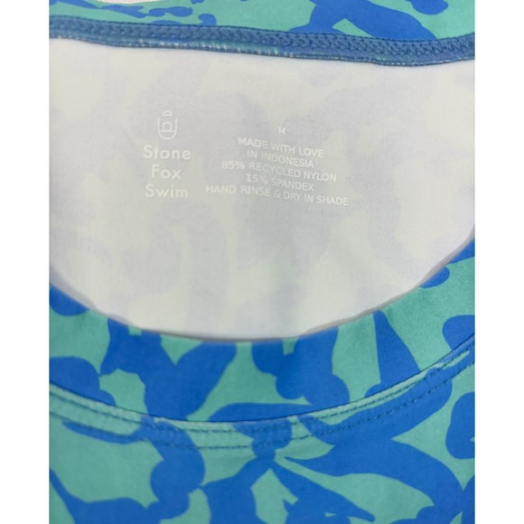 Stone Fox Swim NWT Bambi Baby Tee Ocean Blue Swim Dress Surf Size M MSRP$110 - Picture 3 of 4